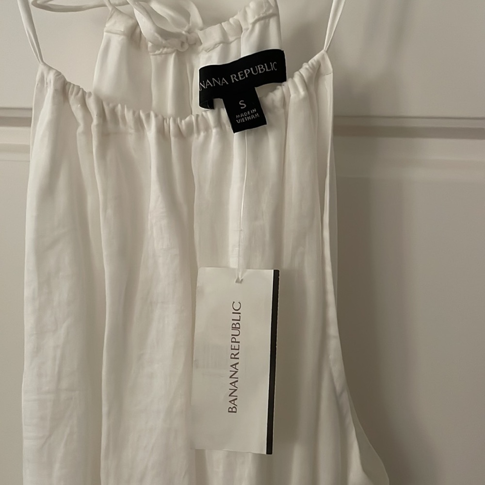 White linen maxi dress - Picture 3 of 4